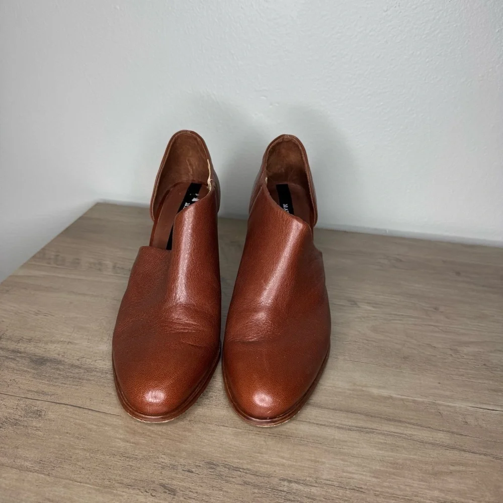 Matt Bernson Leather Half-d'orsay Wedge Bootie in Brown